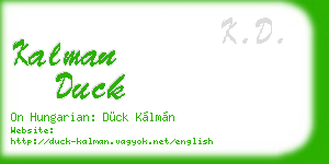 kalman duck business card